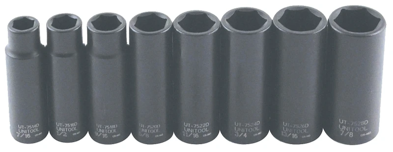 1508d Sae Impact Socket Set - 8 Piece Heavy Duty Tool Kit