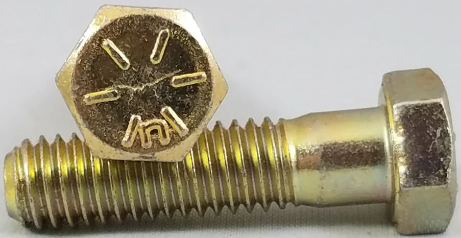 5/16-18 X 2-1/2 Yellow Zinc Grade 8 Steel Hex Cap Screws