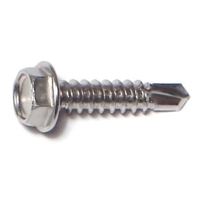 #8 X 3/4 Inch Hex Head Self-drilling Sheet Metal Screws Stainless Steel 410 - 100 Count