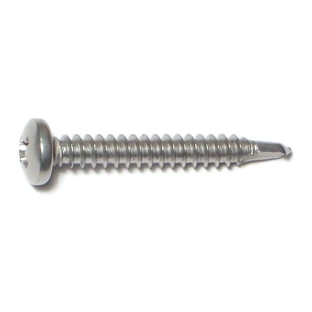 #8 X 1-1/4 Inch Phillips Pan Head Stainless Steel Screws - 410 Grade