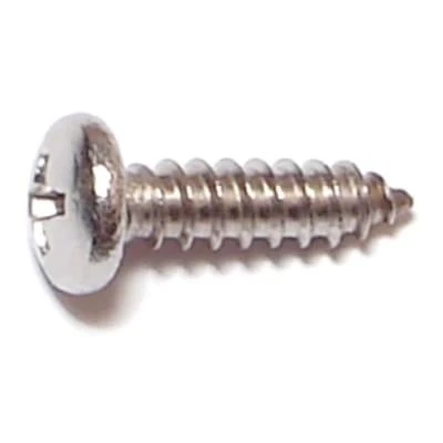 #8 X 5/8 Inch Phillips Pan Head Stainless Steel Sheet Metal Screws 18-8