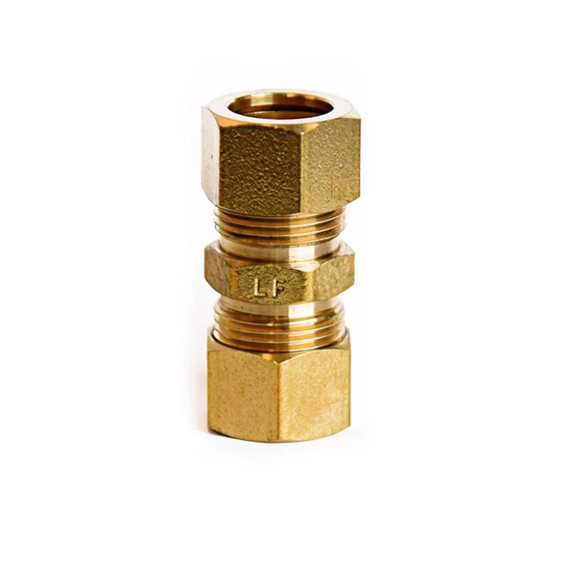 5/8 In. Compression X 5/8 In. D Compression Yellow Brass Union Fitting