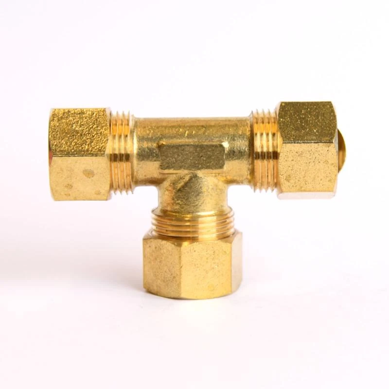 5/8 In. Compression X 5/8 In. D Compression Yellow Brass Tee Fitting