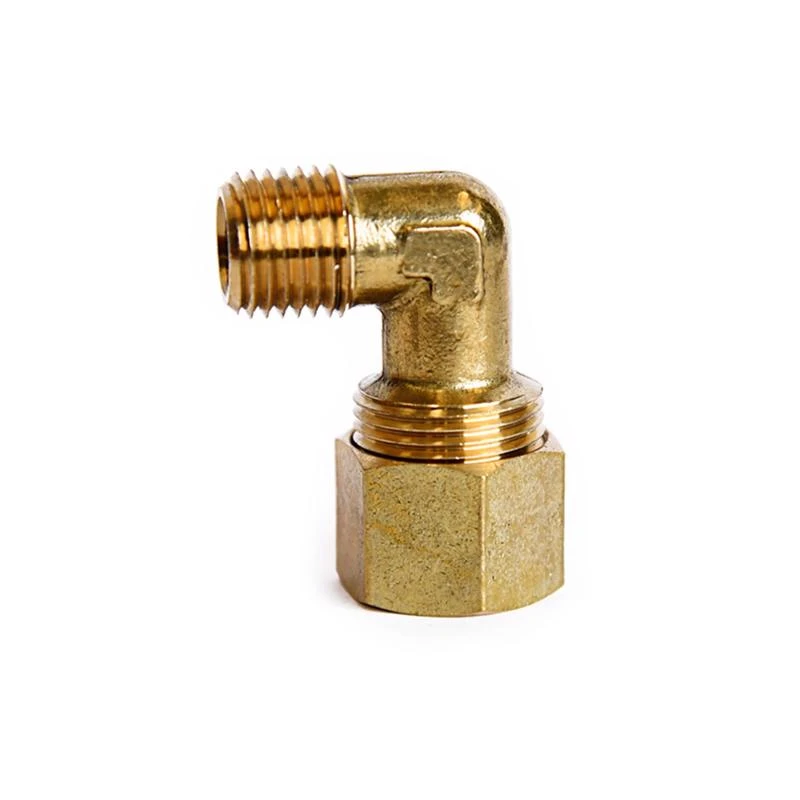 1/2 Inch Compression X 1/4 Inch Mpt Brass 90 Degree Street Elbow Fitting