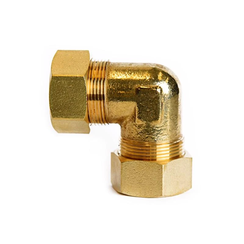 7/8 In. Compression X 7/8 In. D Compression Brass 90 Degree Elbow Fitting