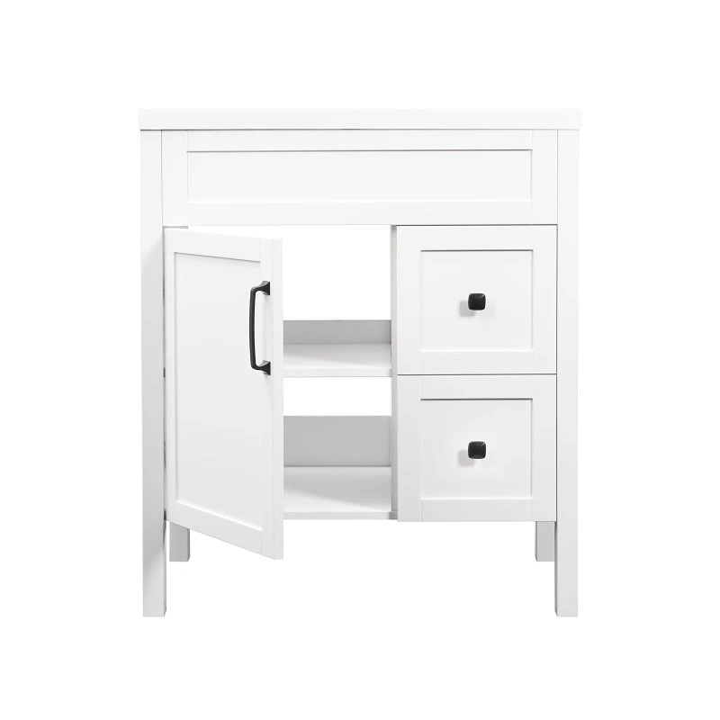 Shaker Style Vanity In Mountain White, 30 X 21 X 35 Inches, Model Nord V3122mag