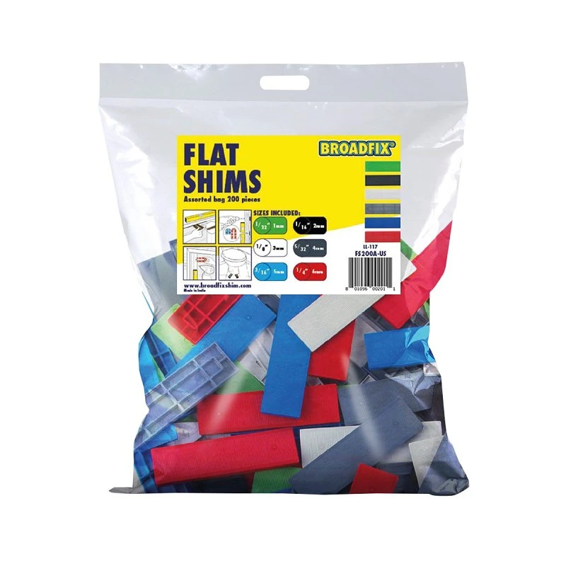 Flat Plastic Shim Set - Model Fs200a-us For Leveling And Support
