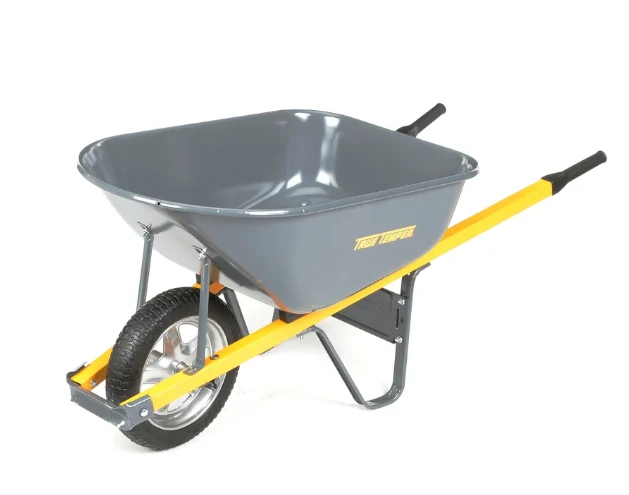 Landscaper Wheelbarrow With 6 Cubic Feet Capacity And Flat-free Tire