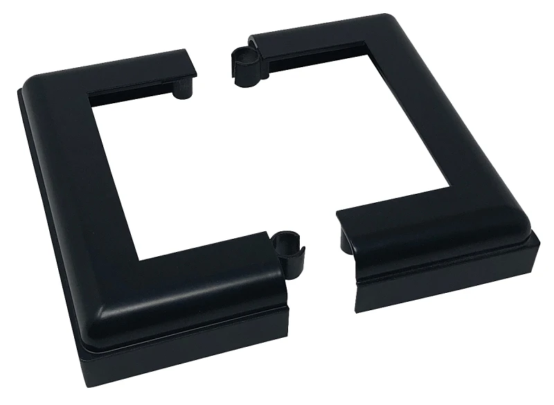 4x4 Inch Black Aluminum Decorative Post Base Cover - Model Adpbs4