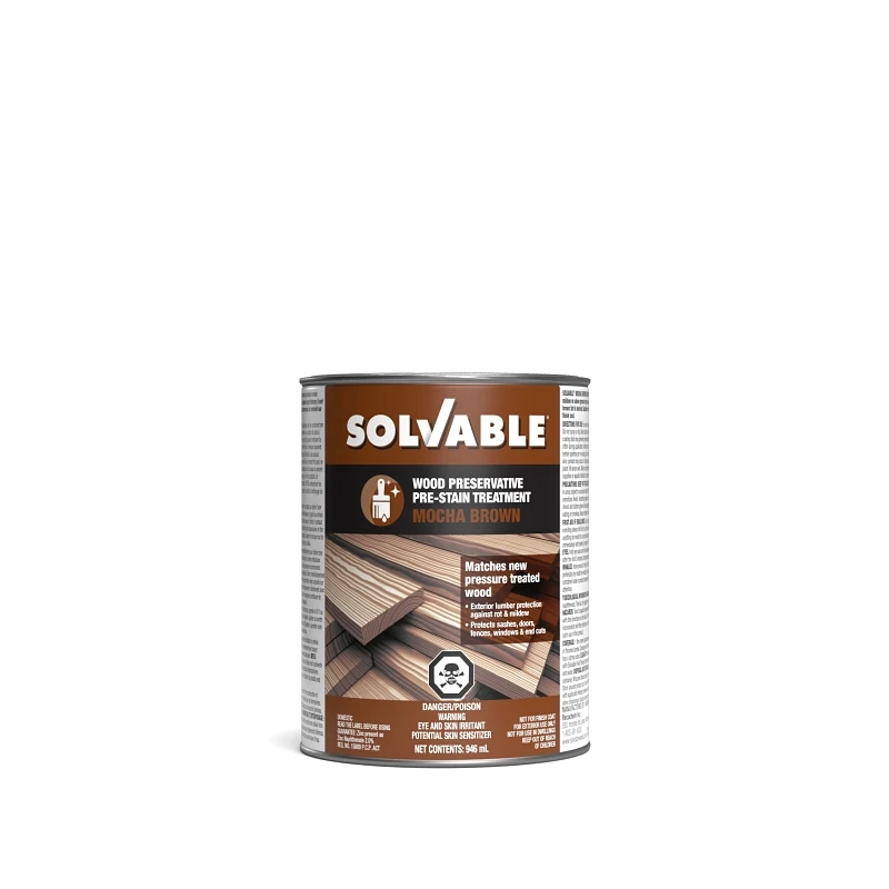 Preservative Wood Stain In Mocha Brown, 1 Quart - Model 53-761