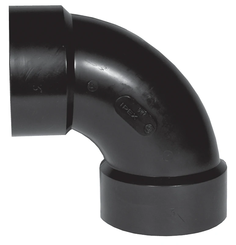 90 Degree Elbow Abs Dwv Fitting 1.5 Inch Hub For Drainage And Vent Systems