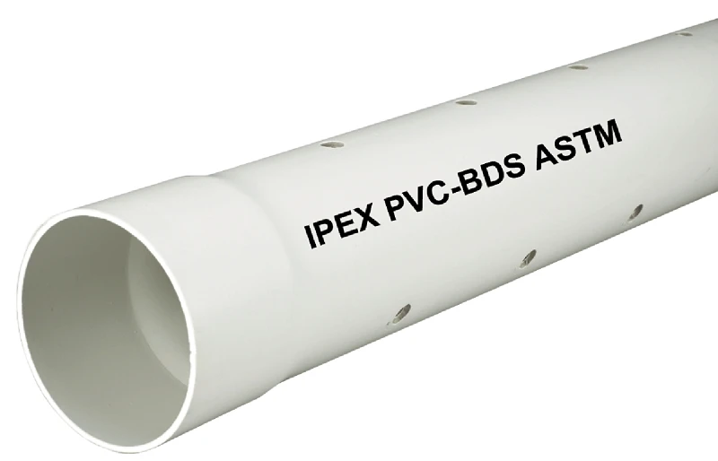 4 Inch X 10 Feet Pvc Perforated Pipe For Surface Water Drainage