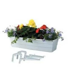 18 X 7 X 5 Inch White Plastic Planter For Indoor And Outdoor Use