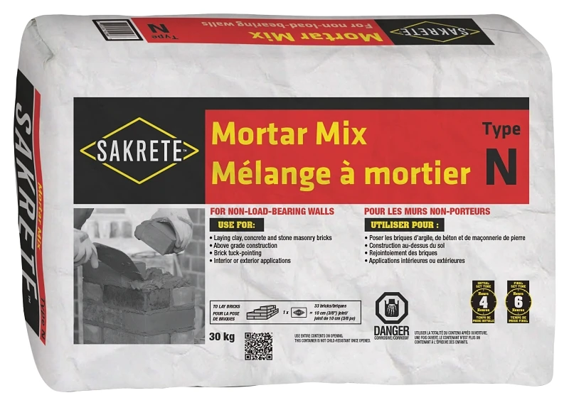 Mortar Type N 30 Kilogram Bag For Construction And Repair