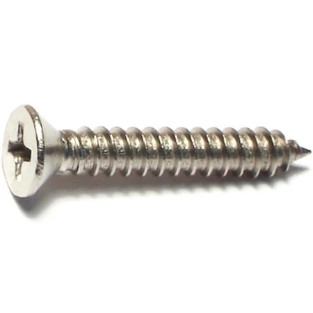 #8 X 1 Inch Stainless Steel Phillips Flat Sheet Metal Screws - 18-8 Grade