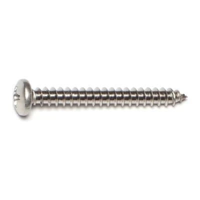 #6 X 1-1/4 Inch Stainless Steel Phillips Pan Sheet Metal Screws 18-8 - 50 Count