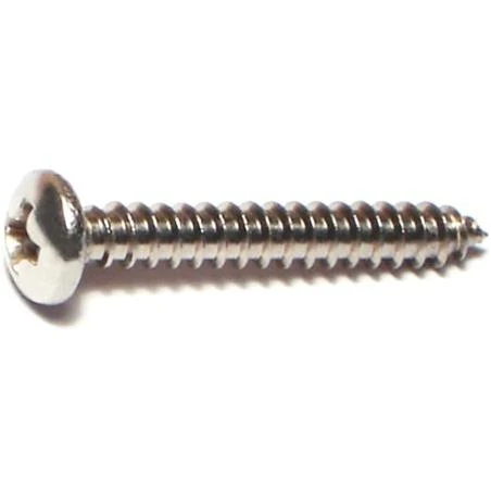 #6 X 1 Inch Stainless Steel Phillips Pan Sheet Metal Screws - 18-8 Grade