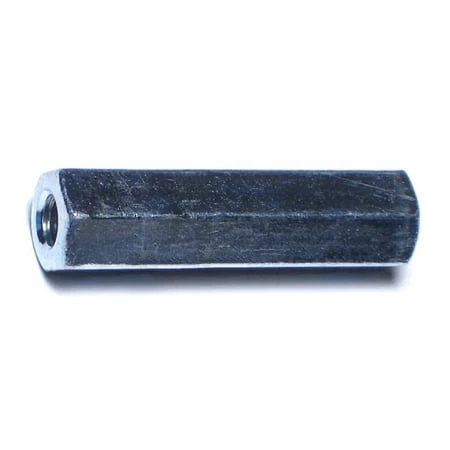 3/8-16 Zinc Plated Steel Coarse Thread Rod Coupling Nuts - 9/16 X 1-3/4