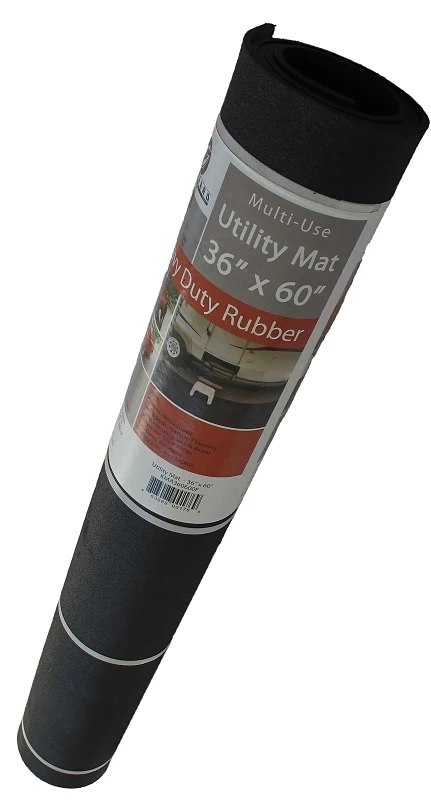 Heavy-Duty Rolled Rubber Utility Mat 36 by 60 Inches