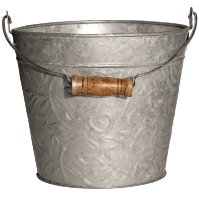 Floral Mesh Planter with Handle, 12 Inch Diameter, Durable Metal Construction
