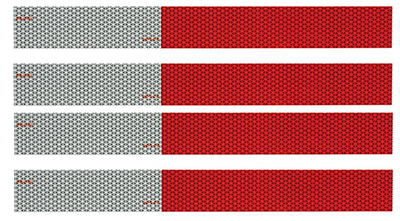 Conspicuity Tape Kit, Red/Silver, 12 In. Strips, 4-Pk.