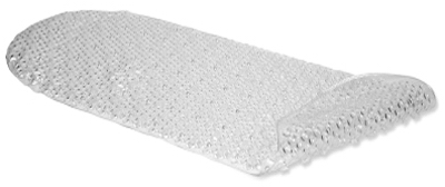 Bubble Bath Mat, Clear Rubber, 15 X 34.5-inches, Cushioned Anti-slip Surface