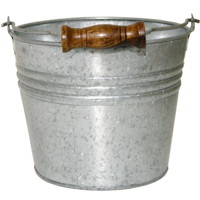 6-inch Galvanized Metal Planter With Handle - Banded Design For Lawn & Garden