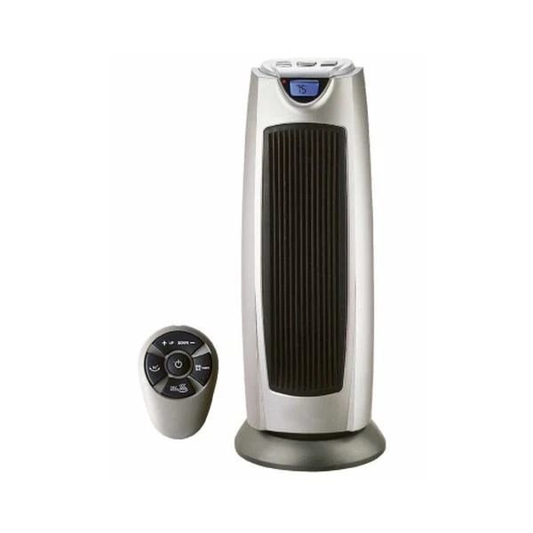 Ceramic Oscillating Tower Heater with Two Heat Settings and Remote Control