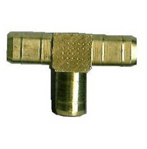 Brass Hose Barb Tee Pipe Fitting, One Quarter Inch Inner Diameter