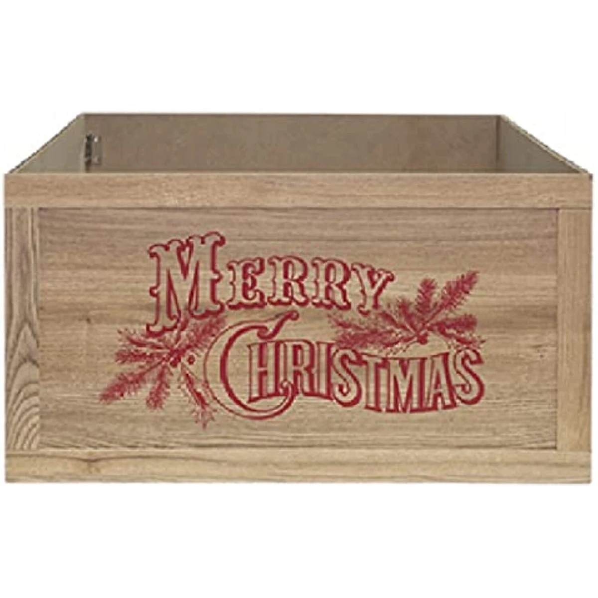 Tree Stand Crate Cover with Merry Christmas Design, 20 Inches by 11 Inches