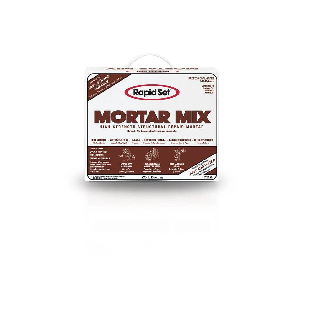 Mortar Mix, 25 Pounds, Ready-to-Use, High Strength, Suitable for Masonry and Repair
