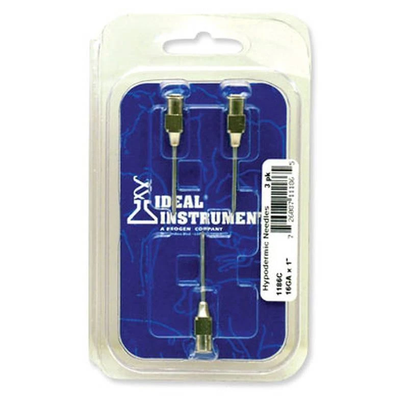 Livestock Injection Needles, 1-In. Stainless Steel, 16-Ga., 3-Pk.