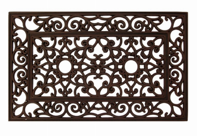 Bronzed Rubber Doormat, 18 X 30-inches, Durable Wrought Iron Appearance