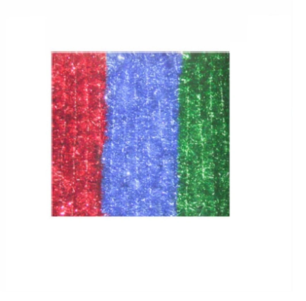 Soft & Silky Garland, Red, Green & Blue, 2 In. x 15 Ft.