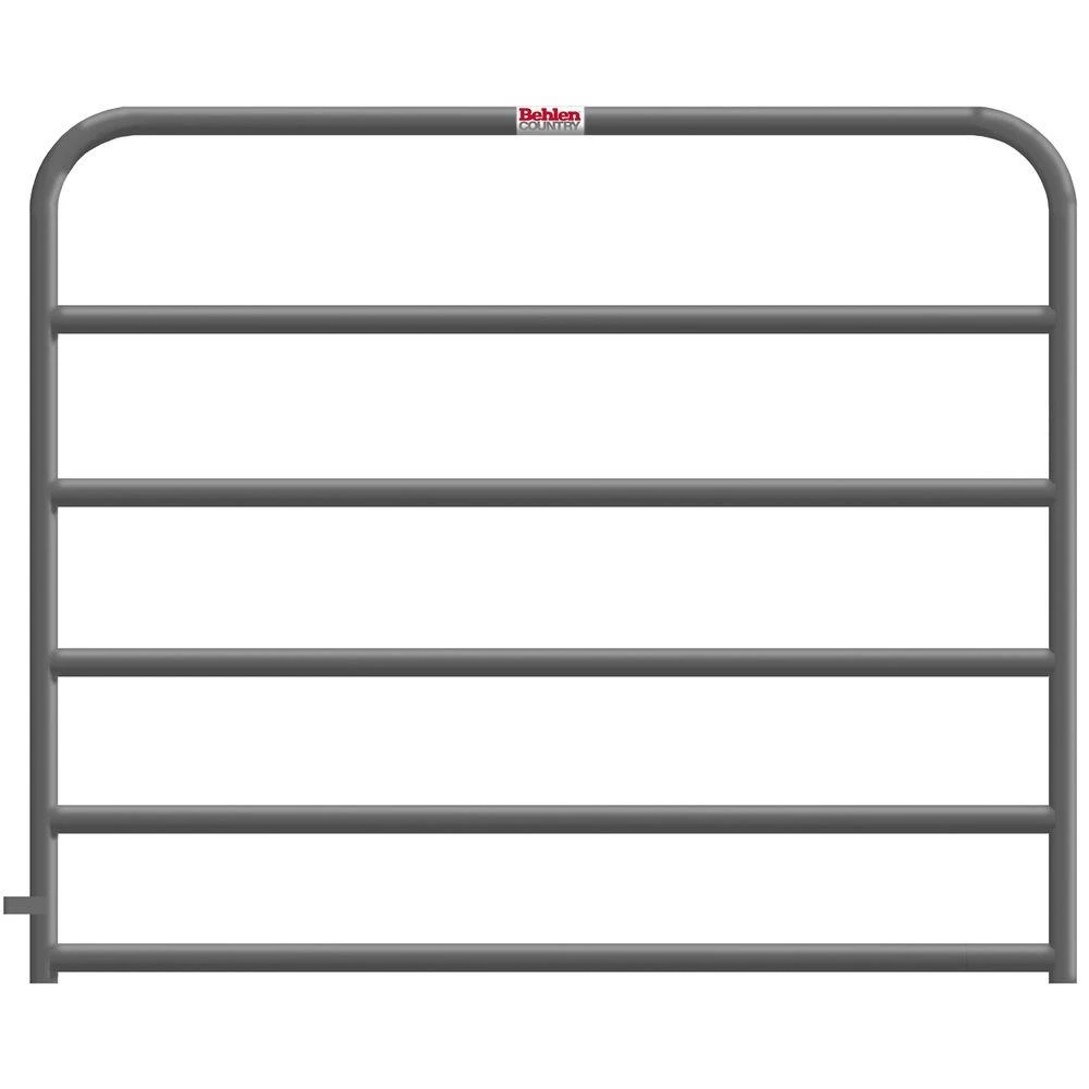 Galvanized Steel Farm Tube Gate with Six Rails, Four Feet Wide