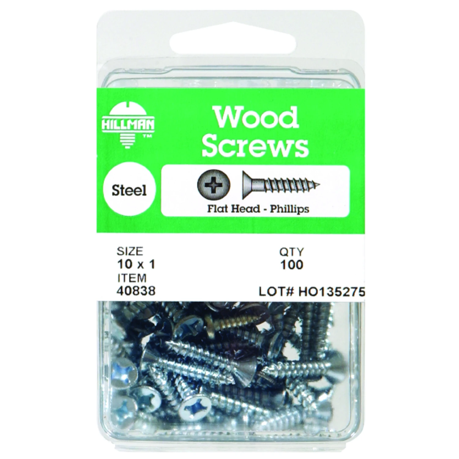 HILLMAN No. 8 X 3 in. L Phillips Zinc-Plated Coarse Wood Screws 1 pk