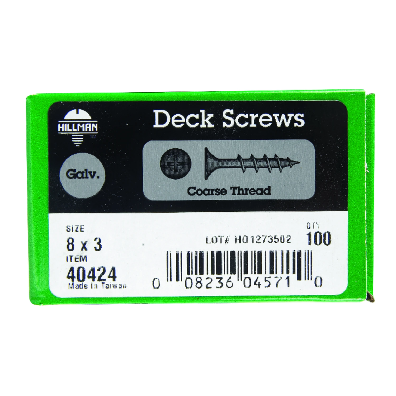 Hillman No. 8 x 3 in. L Phillips Bugle Head Galvanized Steel Deck Screws 100 pk