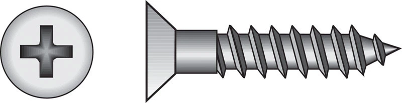 Hillman #8 X 5/8 In. Flat Head Phillips Zinc-plated Steel Wood Screws 100 Pk