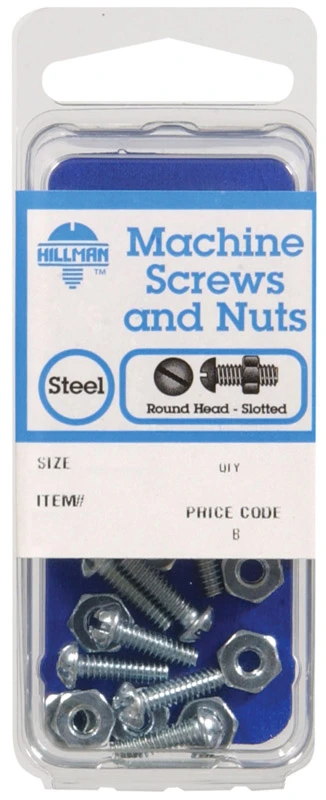 Hillman No. 1/4-20 in. x 3 in. L Slotted Round Head Zinc-Plated Steel Machine Screws 3 pk