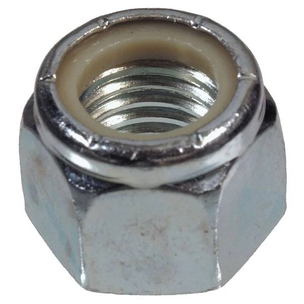 Zinc-plated Nylon Insert Stop Nut - Size #6-32, 5 Pieces