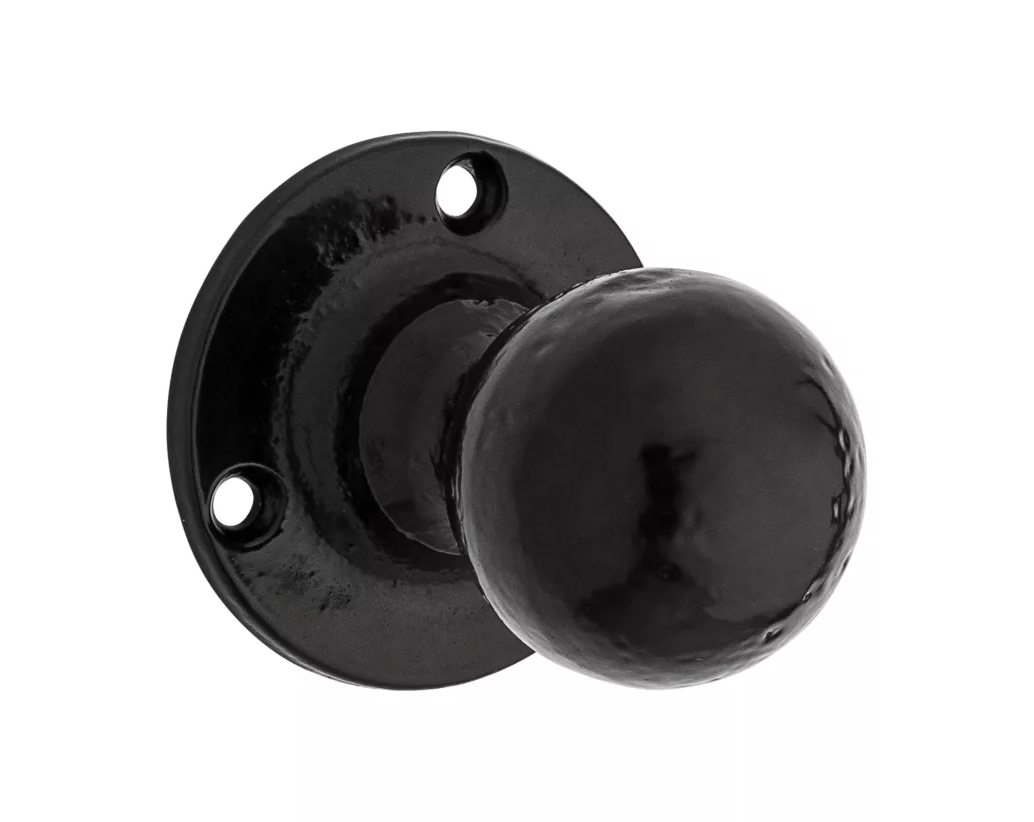 Decorative Gate Knob Pull 2.87" Black Steel N166-002