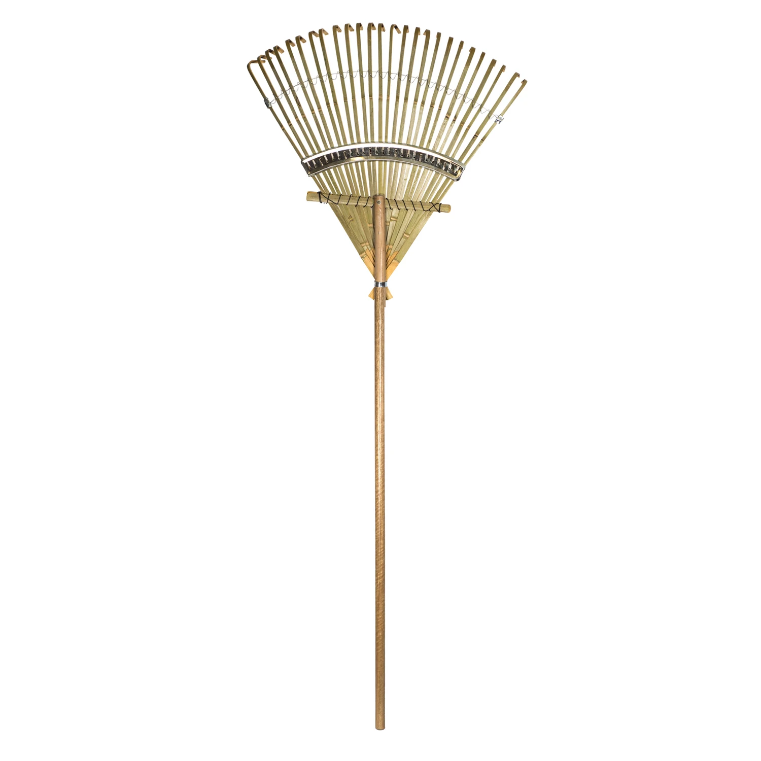 Deluxe Bamboo Rake with Flexible Tines, 24 Inch Length for Gardening