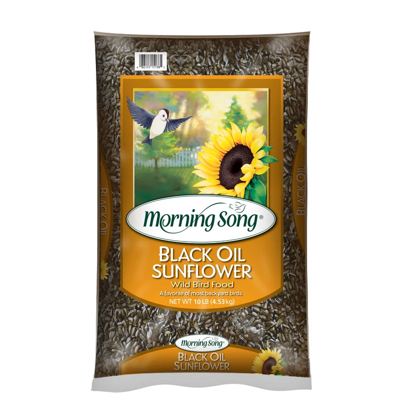 Wild Bird Food, Black Oil Sunflower Seed, 10 Pounds