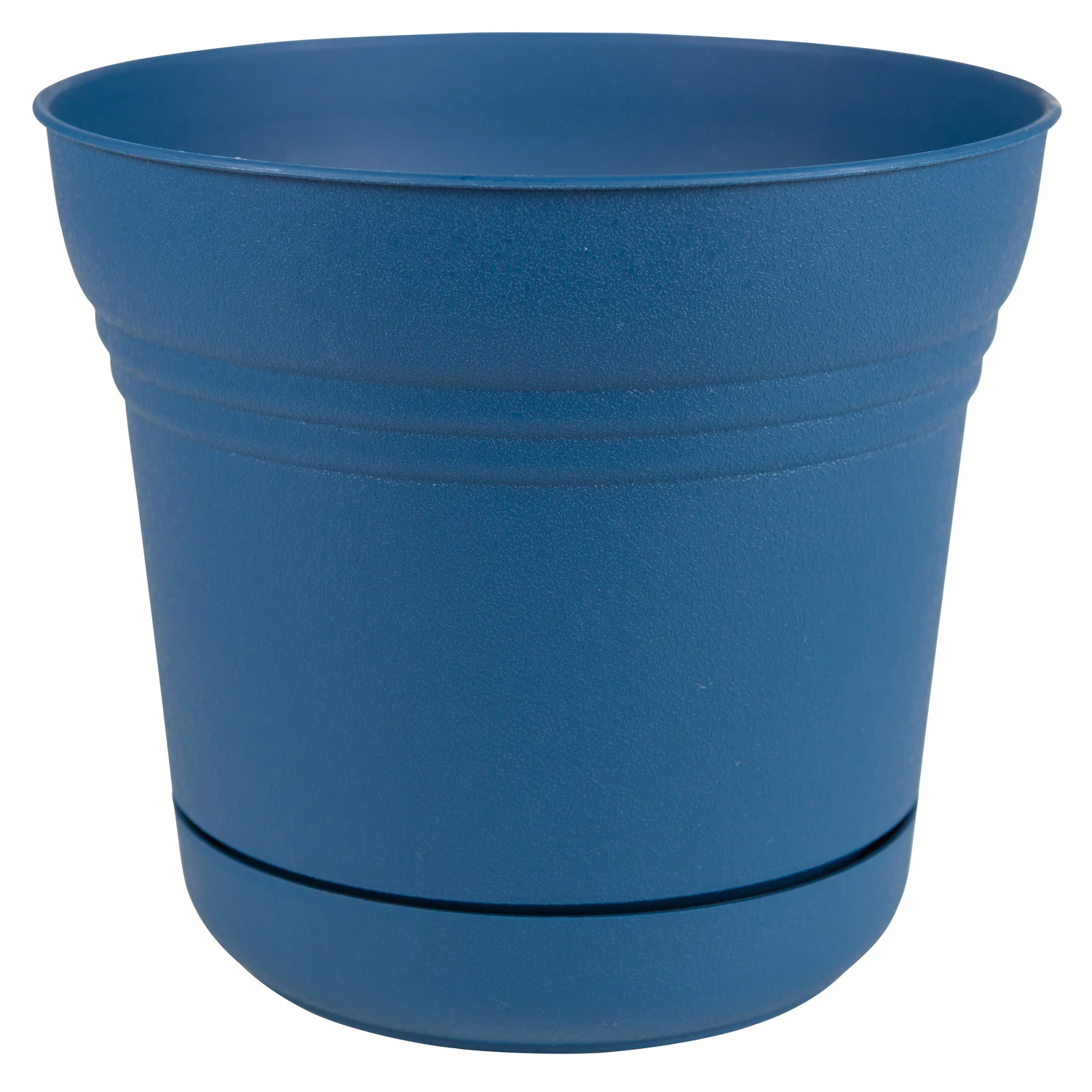 Saturn 12 In. D Plastic Planter With Saucer - Classic Blue