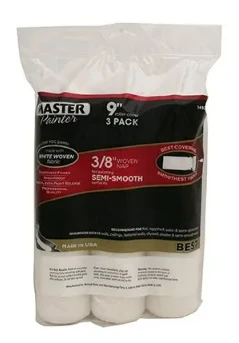 Woven Paint Roller Covers, 5 Ply, 9 x 3/8 In. Nap, 3-Pk.