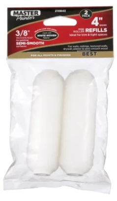 Paint Roller Covers, Woven, 4 x 3/8 In., 2-Pk.