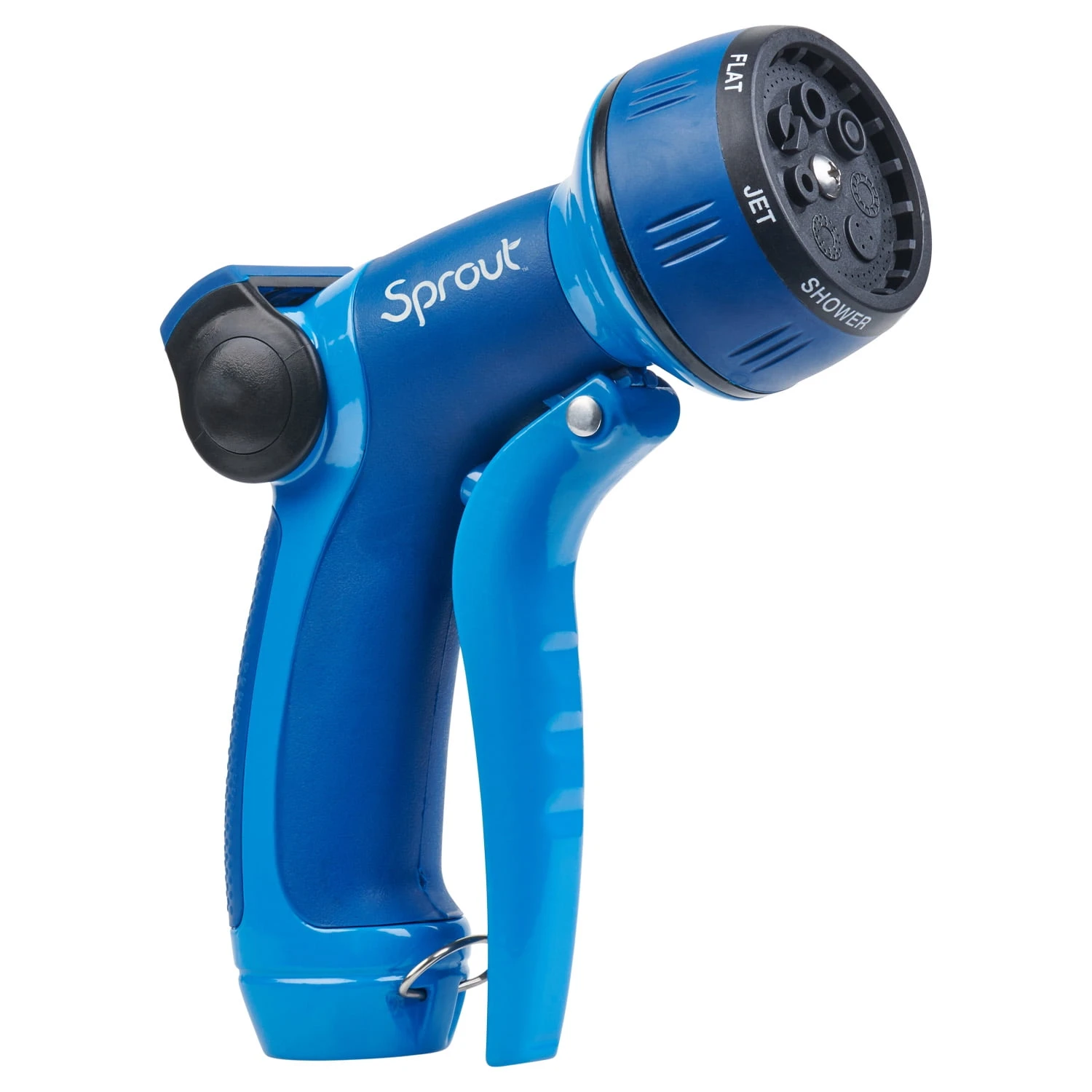 Sprout 7-Pattern Front Trigger Hose Nozzle in Blue Color