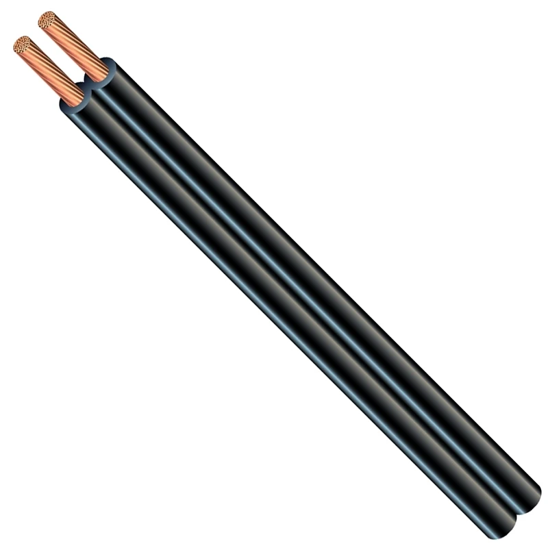Black Vinyl Lamp Cord 16 Gauge 2 Conductor SPT-2 300 Volt 250 Feet