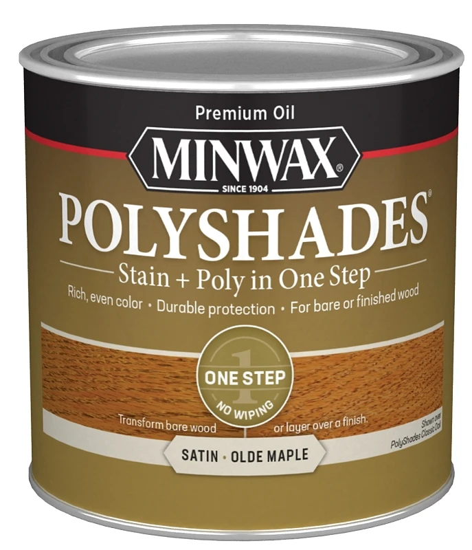 Polyshades 1/2 Pt. Satin Stain & Finish Polyurethane, Olde Maple