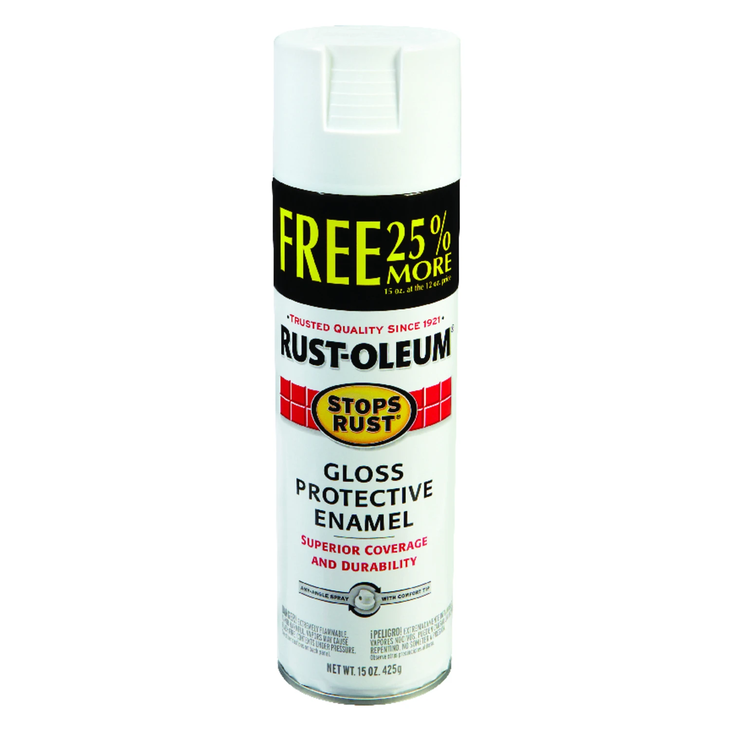 Stops Rust Gloss White Spray Paint 15 Oz - Durable Indoor/outdoor Enamel